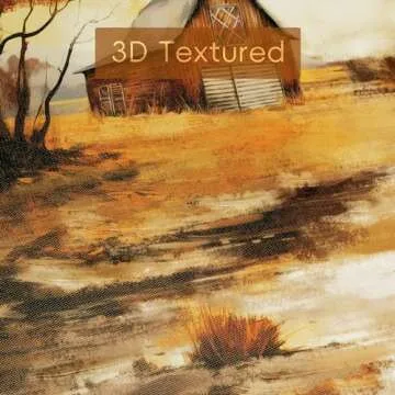 ArtbyHannah Rustic Framed Canvas Wall Art, Landscape Fall Wall Art with Autumn Barn & Country Farmhouse Scene, for Living Room Bedroom Office Decor, 20"x28"