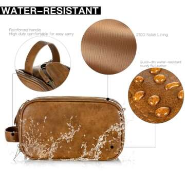 Elviros Toiletry Bag for Men, Large Travel Shaving Dopp Kit Water-resistant Bathroom Toiletries Orga...