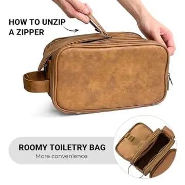 Elviros Toiletry Bag for Stylish Men Travel Organizer