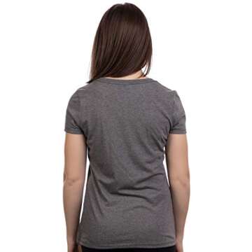 Ann Arbor T-shirt Co. Let That Sh*t Go | Funny Zen Buddha Yoga Mindfulness Peace Hippy Women's T-Shirt-(Vneck,L)