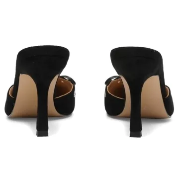 VOLEECE Studded Heeled Mules Stylish Faux Suede Heels