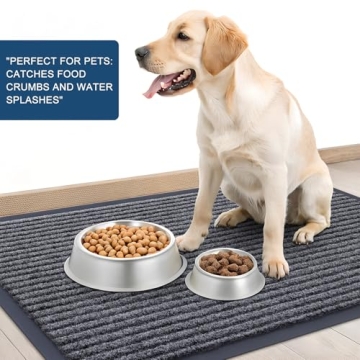 OLANLY Front Door Mat Indoor Outdoor Entrance, Waterproof Heavy Duty Doormat, Fade Resistant, Low Profile, Easy Clean Patio Porch Welcome Floor Mats for Entry, 29.5x17, Grey