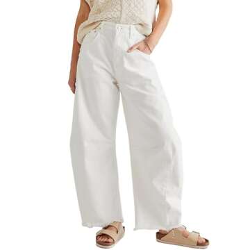 KMBANGI Women's Baggy Mid Rise Jeans for Under $50