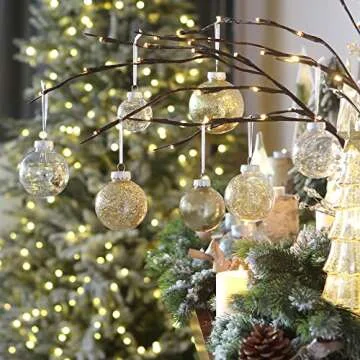 Gorgeous Shatterproof Gold Christmas Ornaments Set