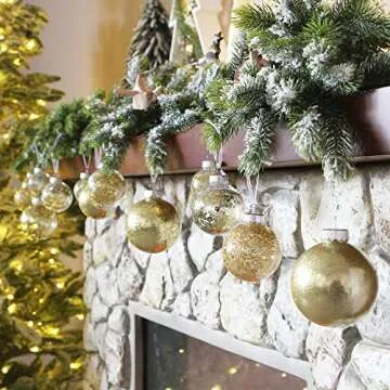 Gorgeous Shatterproof Gold Christmas Ornaments Set