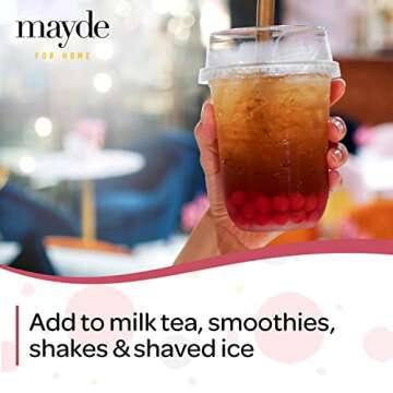 Mayde Popping Boba Pearls for Drinks, Desserts, & Breakfast Bowls (Strawberry Flavor, 7 Pounds)