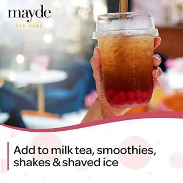 Mayde Popping Boba Pearls for Drinks, Desserts, & Breakfast Bowls (Strawberry Flavor, 7 Pounds)