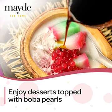 Mayde Popping Boba Pearls for Drinks, Desserts, & Breakfast Bowls (Strawberry Flavor, 7 Pounds)