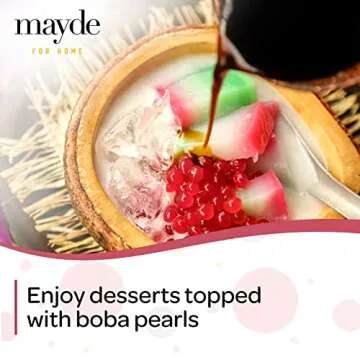 Mayde Popping Boba Pearls for Drinks, Desserts, & Breakfast Bowls (Strawberry Flavor, 7 Pounds)