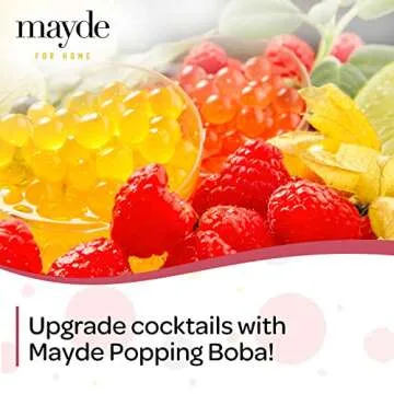 Mayde Popping Boba Pearls for Drinks, Desserts, & Breakfast Bowls (Strawberry Flavor, 7 Pounds)