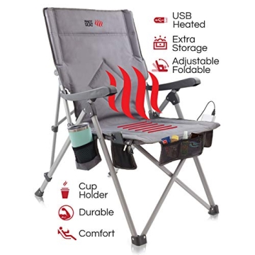 USB Heated Portable Camping Chair for Outdoor Comfort
