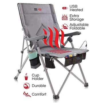 USB Heated Portable Camping Chair for Outdoor Comfort