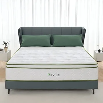 Novilla King 12 Inch Gel Memory Foam Hybrid Mattress for Ultimate Comfort and Support