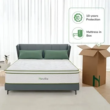 Novilla King Mattress Gel Memory Foam Hybrid for Comfort