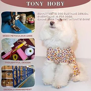 TONY HOBY Dog Pajamas, Dog Jumpsuits, 4 Legged Dog Pajamas for Spring, Summer and Autumn, Pet Clothes for Small Medium Dog (White, Leopard M)