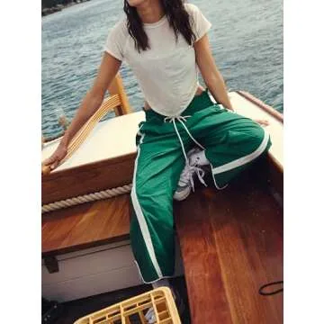 Anoumcy Womens Casual Pants Loose Fit High Waisted Travel Work Sweatpants with Pockets GreenM