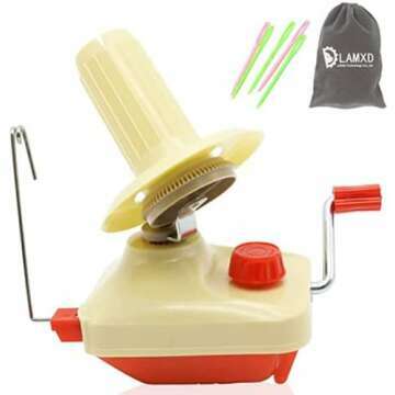 LAMXD Yarn Winder Hand Operated - Red, Portable Design