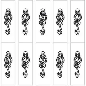 COKOHAPPY 10 Sheets Magic Death Eaters Dark Mark Mamba Snake Temporary Tattoo for Costume Party