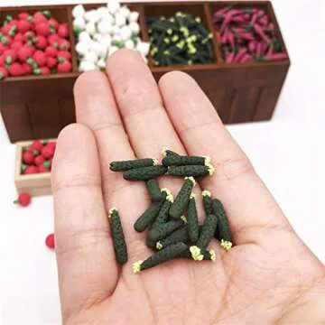 Healifty 10Pcs Dollhouse Fruits Vegetables Miniature Cucumbers Tooth Fairy Toy Accessories DIY Crafts Playset for Kids DIY Fairy Garden or Children Kids Girls