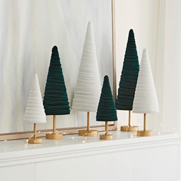 Light Ivory Velvet Pedestal Trees Set for Elegant Decor