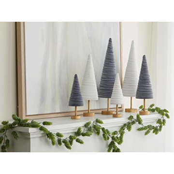 Light Ivory Velvet Pedestal Trees Set for Elegant Decor