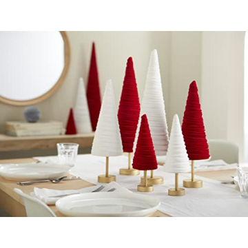 Light Ivory Velvet Pedestal Trees Set for Elegant Decor