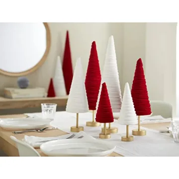Light Ivory Velvet Pedestal Trees Set for Elegant Decor