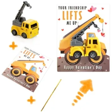 Thigreact Valentine Cards for Kids - 24 Fun Vehicle Gifts