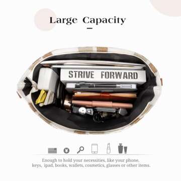 SUOSDEY Hobo Bag for Women Striped Tote Bag with Zipper Casual Crossbody Bags Shoulder Handbags Beach Picnic Travel Work