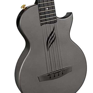 Enya Tenor Ukulele 26 Inch Carbon Fiber Cutaway Travel Ukelele for Adult with Beginner Bundle Kit Including Online Video Lessons, Case, Strap, Capo and Strings（Nova U Pro Black）