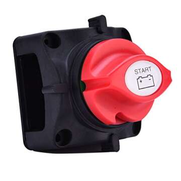 blue--net Battery Disconnect Isolator Master Switch, Battery Disconnect Cut On/Off Rotary Switch 12V Boat RV ATV Marine Boat Switch for Marine/Boat/Car Vehicles