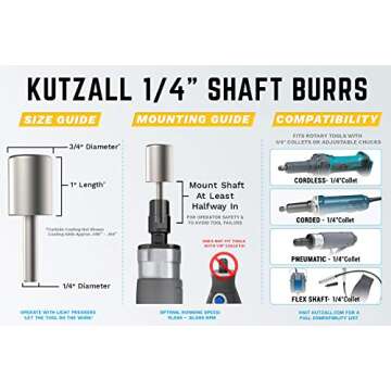 Kutzall Original Cylinder Rotary Burr for Efficient Wood Carving