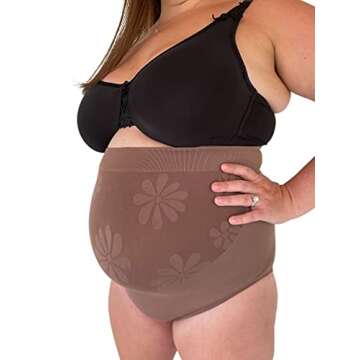Belevation Maternity Underwear, Over Bump, Seamless, No Show, Pregnancy Underwear, Made in USA, Support Maternity Briefs