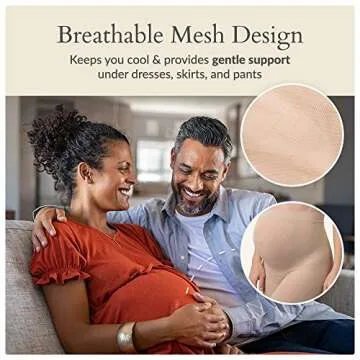 Belevation Maternity Underwear, Over Bump, Seamless, No Show, Pregnancy Underwear, Made in USA, Support Maternity Briefs