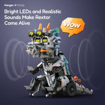 Sillbird Building Robot Dinosaur Kit with Remote Control Christmas Stem Gifts for Boys Age 8-12, Bui...