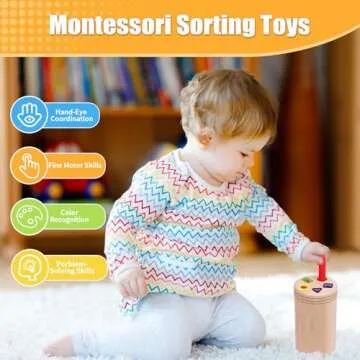 MTTIERY Montessori Wooden Stick Color Sorting Toys for 3 Year Old,Preschool Learning Activities Educ...