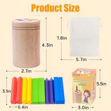 MTTIERY Montessori Wooden Stick Color Sorting Toys for 3 Year Old,Preschool Learning Activities Educational Fine Motor Matching Game,Birthday Gifts for Boys Girls