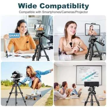 JOILCAN Mini Tripod for Camera, 25-inch Aluminum Tabletop Camera Tripod, Portable Travel Tripod with Tablet/Phone Holder, Phone Tripod for DSLR Cameras, Projectors, Spotting Scopes