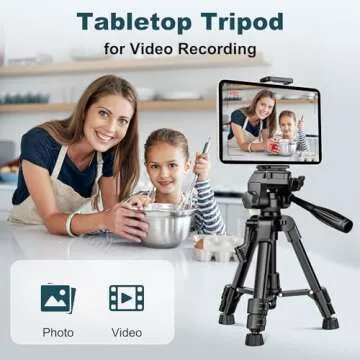 JOILCAN Mini Tripod for Camera, 25-inch Aluminum Tabletop Camera Tripod, Portable Travel Tripod with Tablet/Phone Holder, Phone Tripod for DSLR Cameras, Projectors, Spotting Scopes