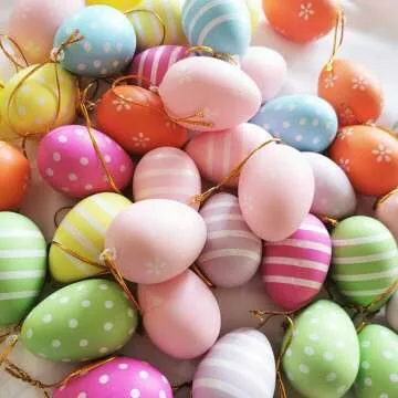 Colorful 24Pcs Easter Egg Hanging Tree Ornaments