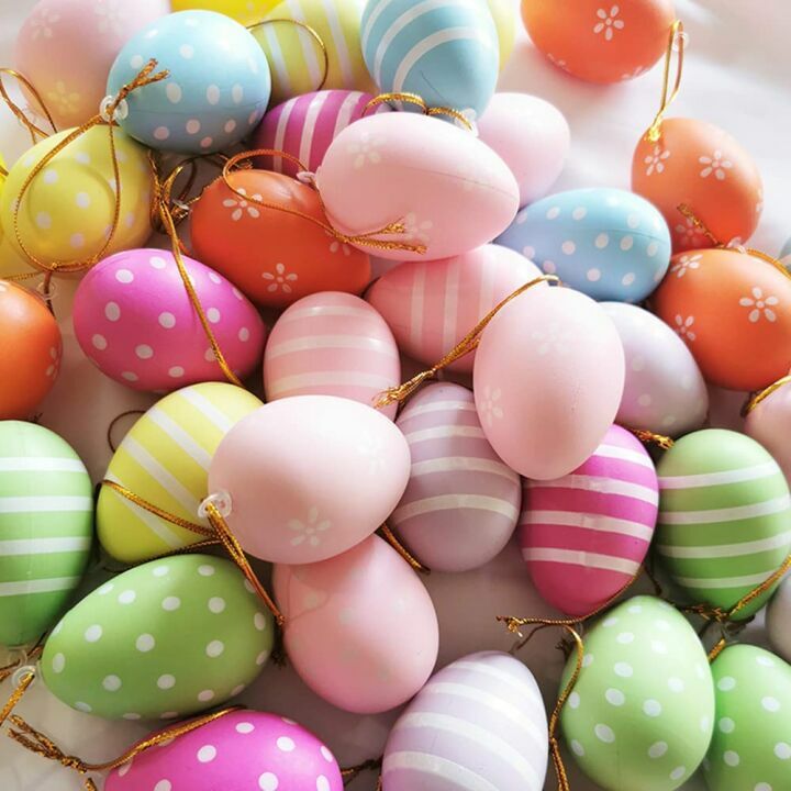 Colorful 24Pcs Easter Egg Hanging Tree Ornaments