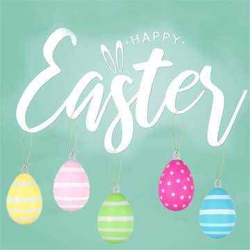 Colorful 24Pcs Easter Egg Hanging Tree Ornaments