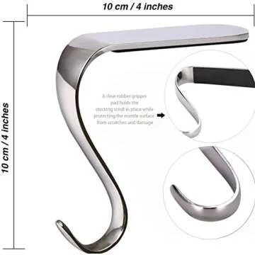 DOYOLLA Christmas Stocking Holders Set of 4 Metal Hangers