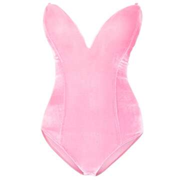 AiMiNa Anime Women's Bunny Girl Costume One Piece Bodysuit & Accessories Set