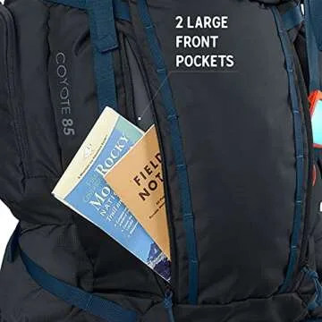 Kelty Coyote 60-105 Liter Internal Frame Backpack - Hiking, Backpacking, Travel, Hydration Compatible, Fully Adjustable (85L / Dark Shadow)