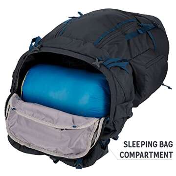 Kelty Coyote 60-105 Liter Internal Frame Backpack - Hiking, Backpacking, Travel, Hydration Compatible, Fully Adjustable (85L / Dark Shadow)