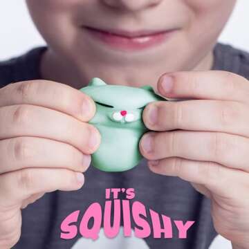 Nutty Toys Squishy Cat Set - 2" Soft Silicone Kawaii Kitties, Top Stress Relief Toy 2025, Unique Kid...
