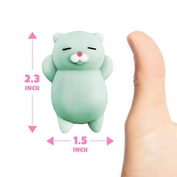 Nutty Toys Squishy Cat Set - 2" Soft Silicone Kawaii Kitties, Top Stress Relief Toy 2025, Unique Kids & Adults Gift Idea, Best Teenage Girl, Teen Boy & Tween Easter Present