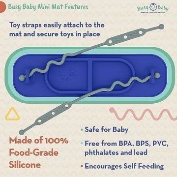 Busy Baby Silicone Mini Mat with Tethers Dishwasher Safe