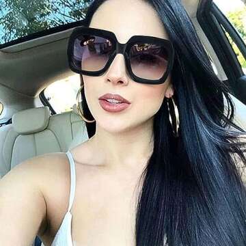 STORYCOAST Oversized Square Sunglasses Womens Retro Shades Luxury Big Sun Glasses UV400 Protection